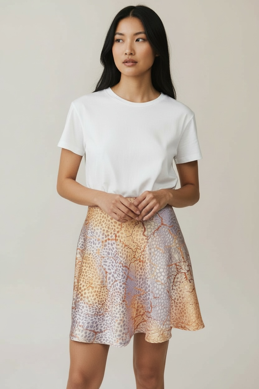 Crack and Bloom Wrap Skirt