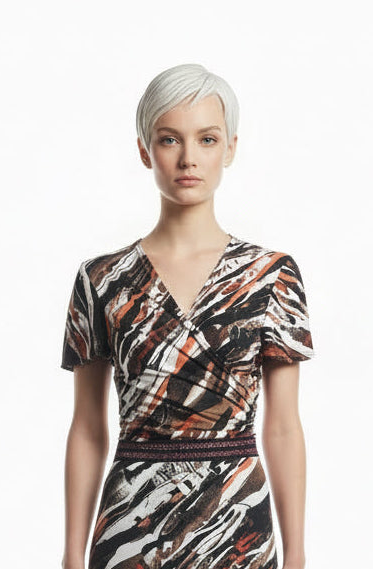 Ash and Ochre Wrap Top