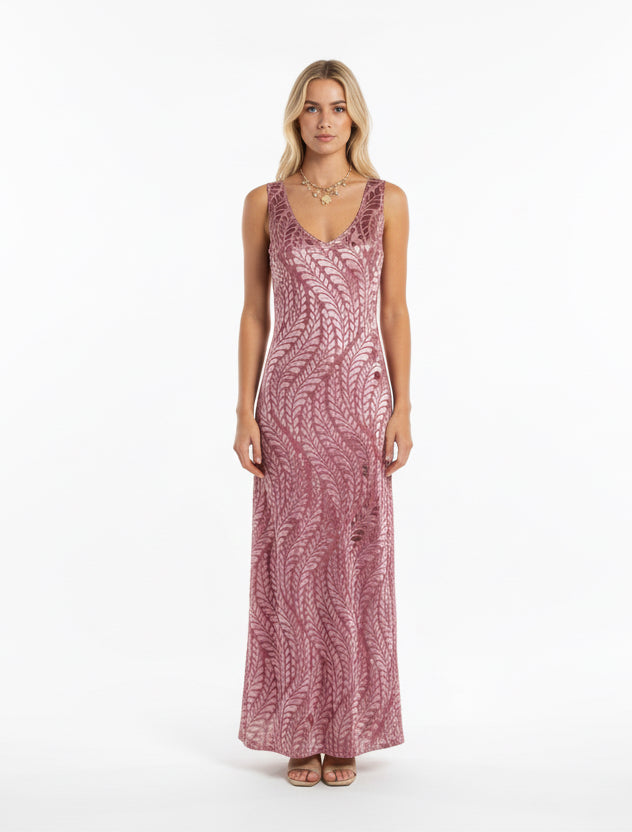 Garden of Eden Dress- dusty pink