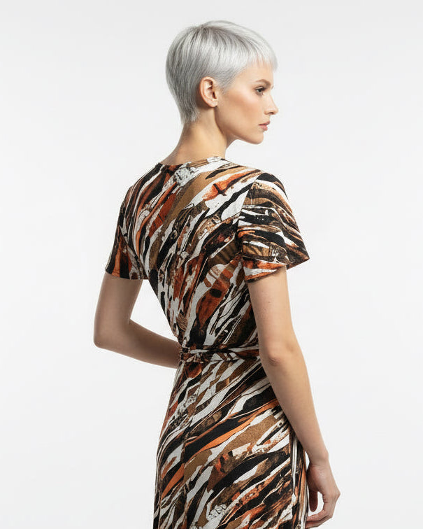 Ash and Ochre Wrap Top