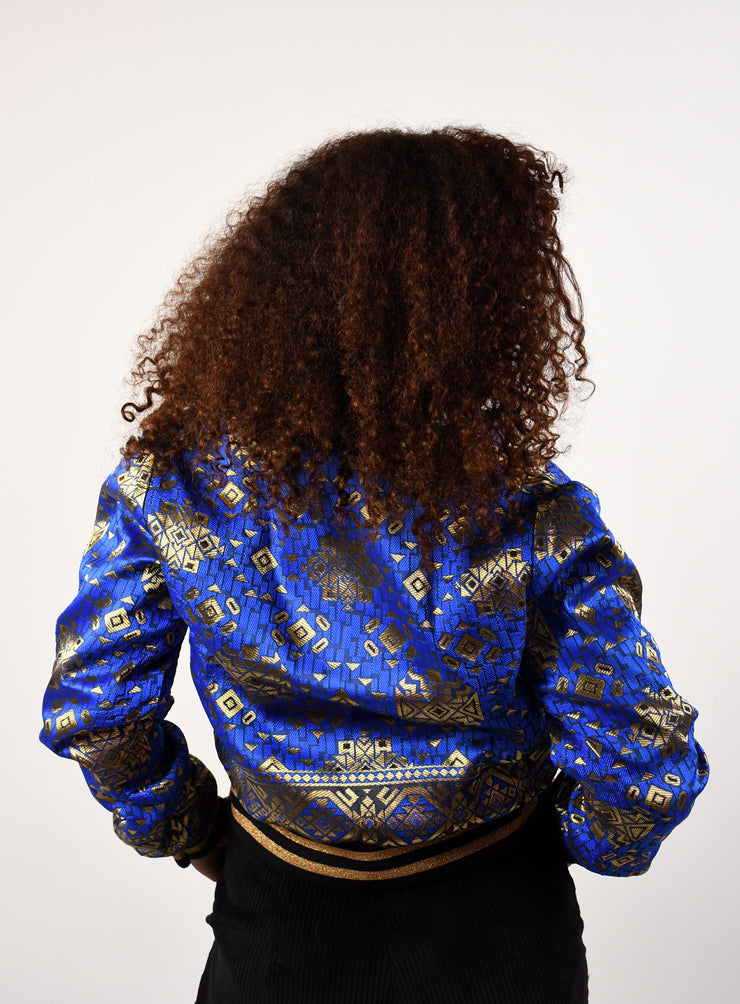 Royal Blue Starbeam Reversible Bomber Jacket