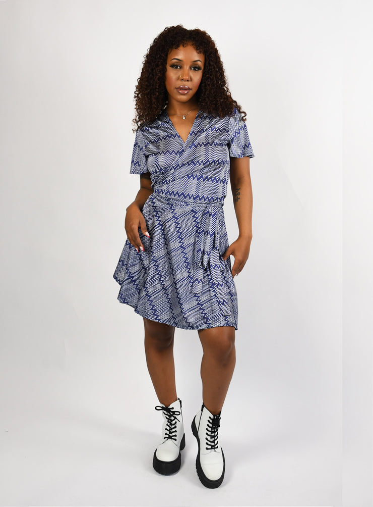 Zig Zag Wrap Dress