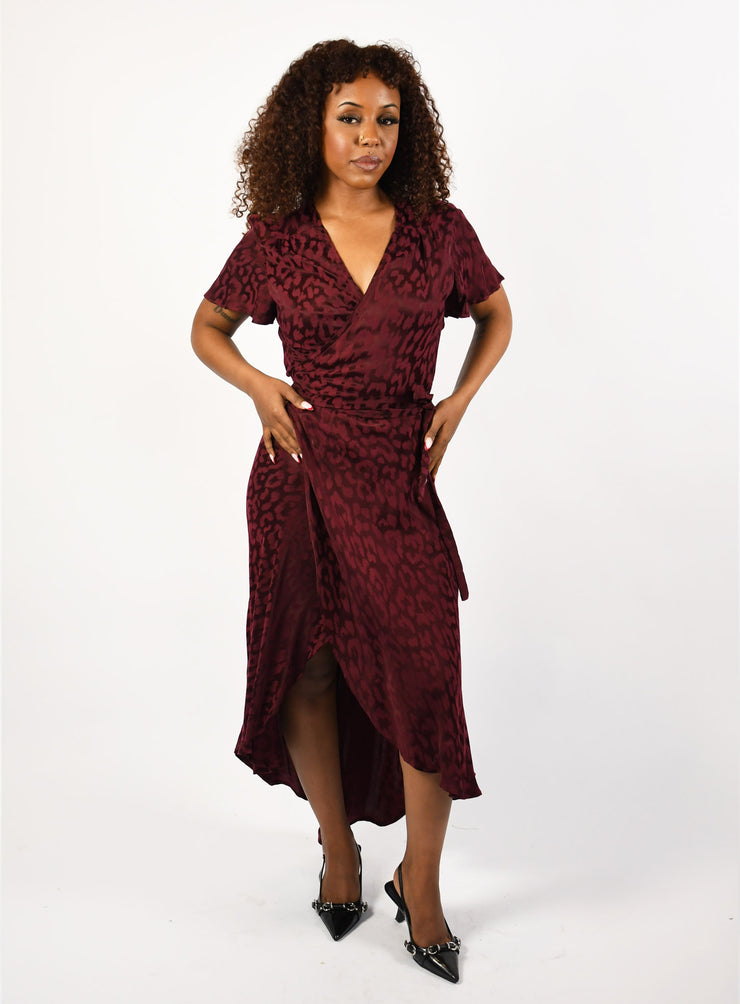 Bovi Wrap Dress - Crimson