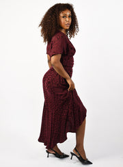 Bovi Wrap Dress - Crimson