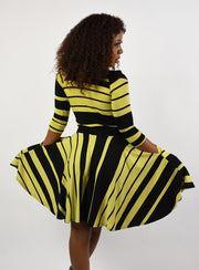 Lemon Stripe Circle Skirt