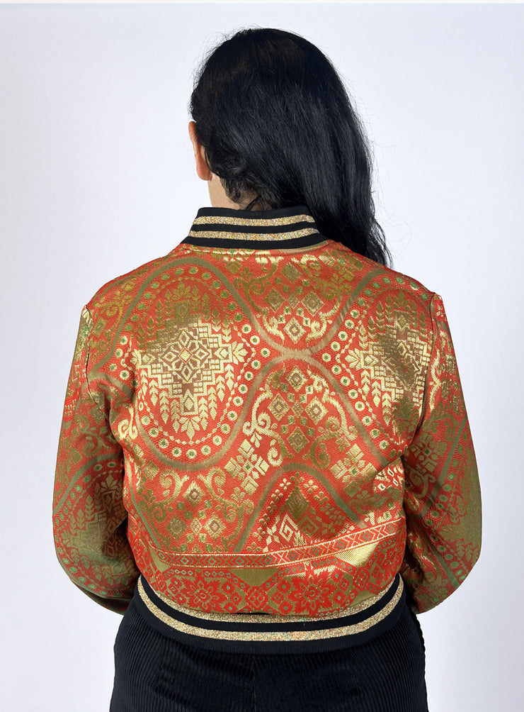 Golden Embers Reversible Bomber Jacket