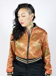 Golden Embers Reversible Bomber Jacket