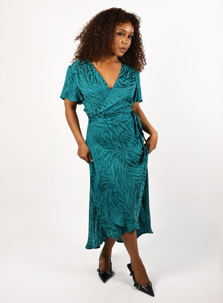 Bovi Wrap Dress - Turquoise