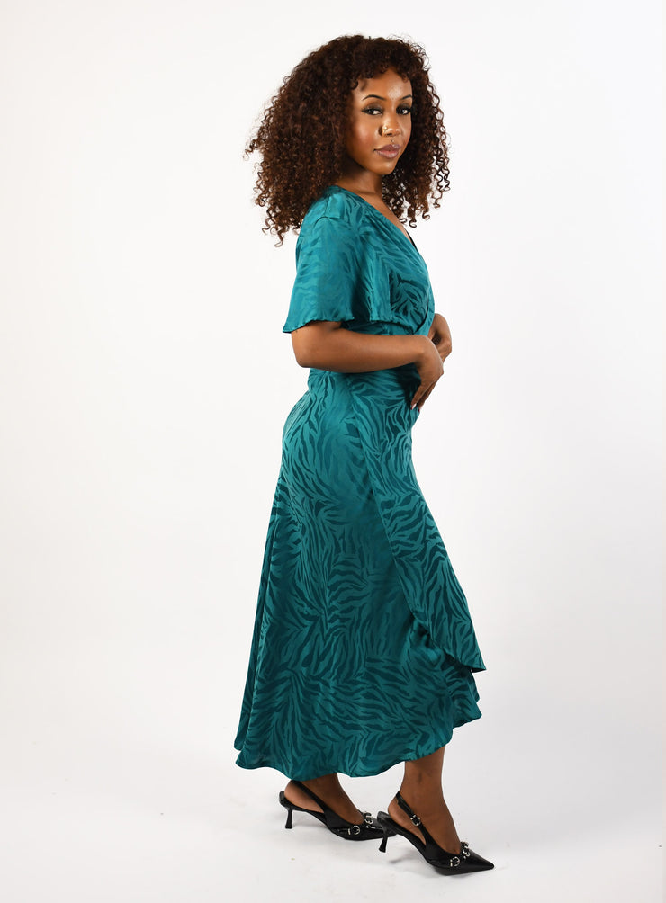 Bovi Wrap Dress - Turquoise