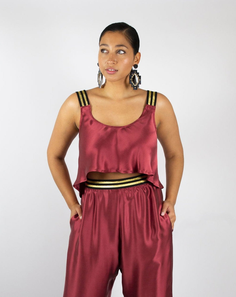 Free Flow Top - Crimson Silk