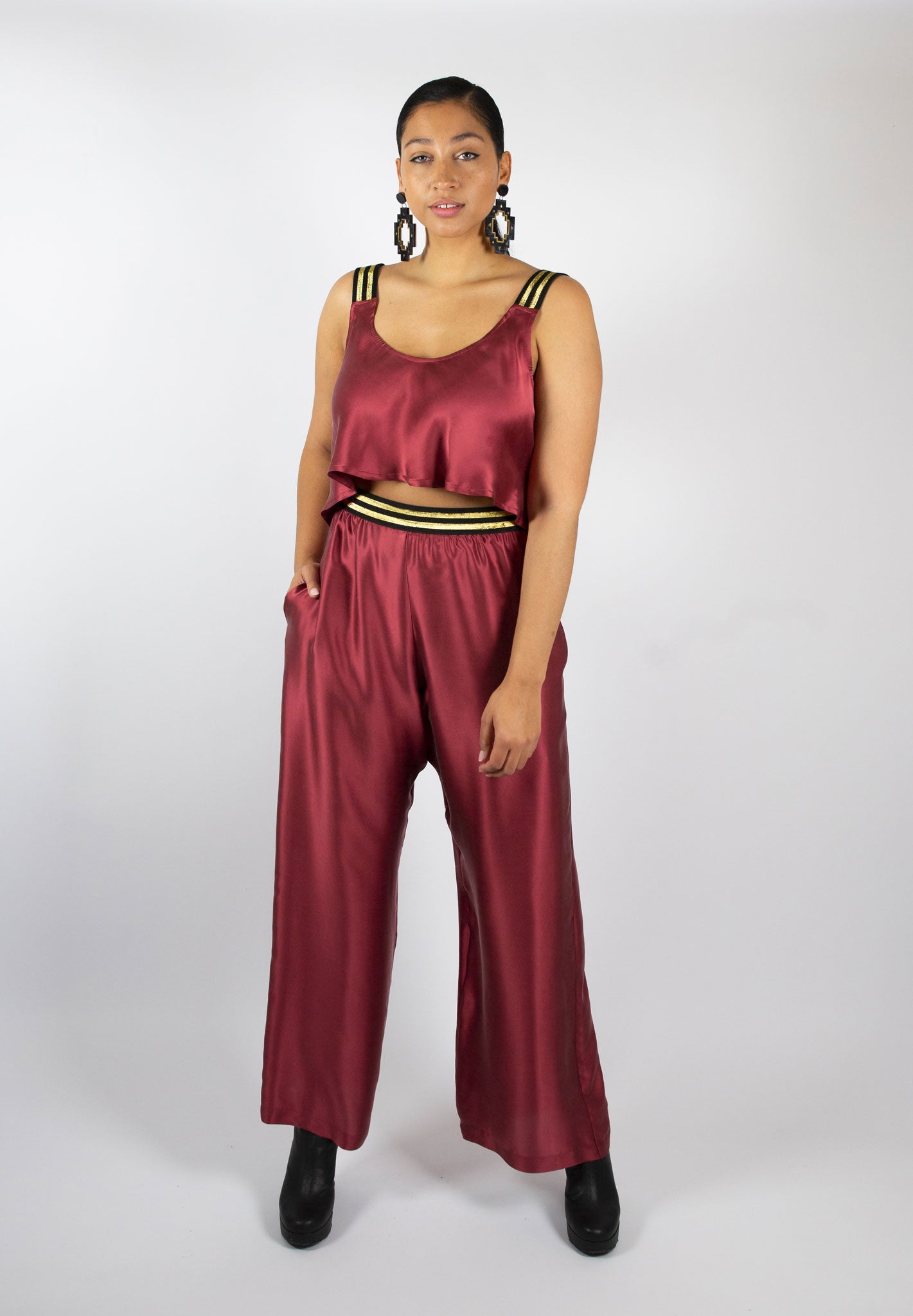 Free Flow Top - Crimson Silk