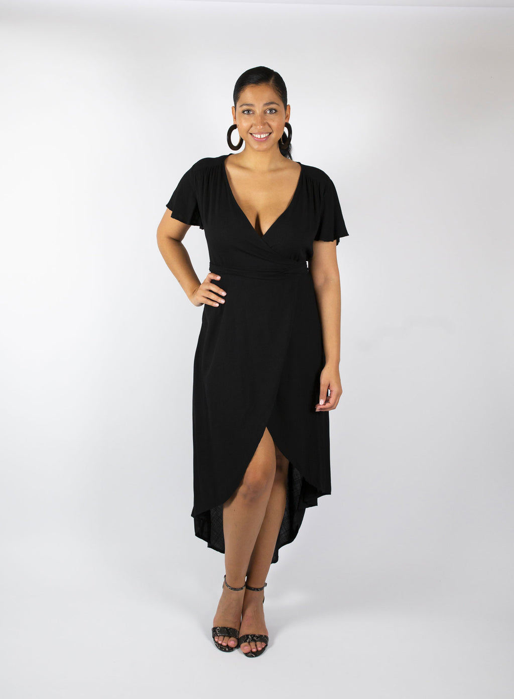 Bovi Wrap Dress- Black
