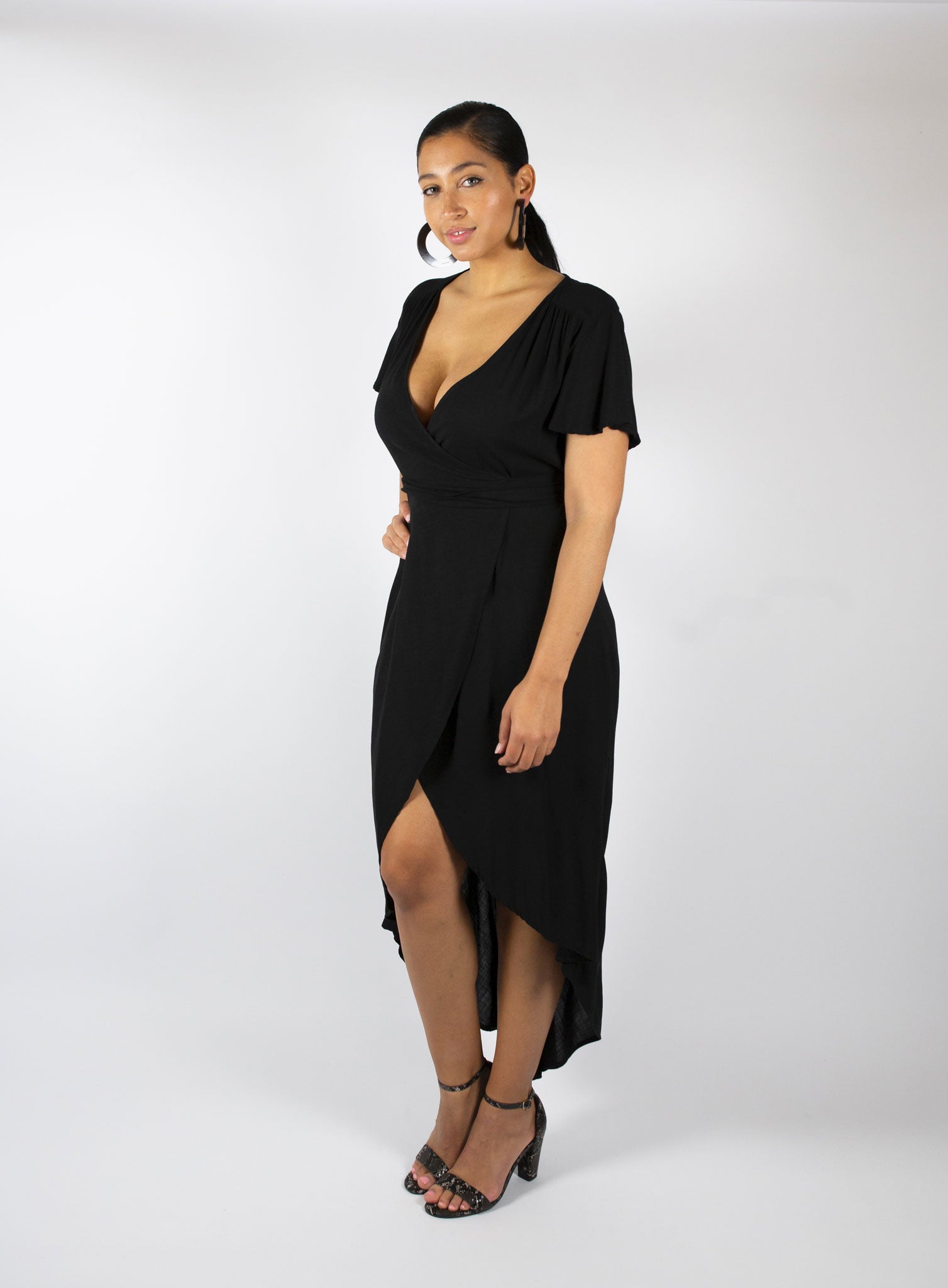 Bovi Wrap Dress- Black