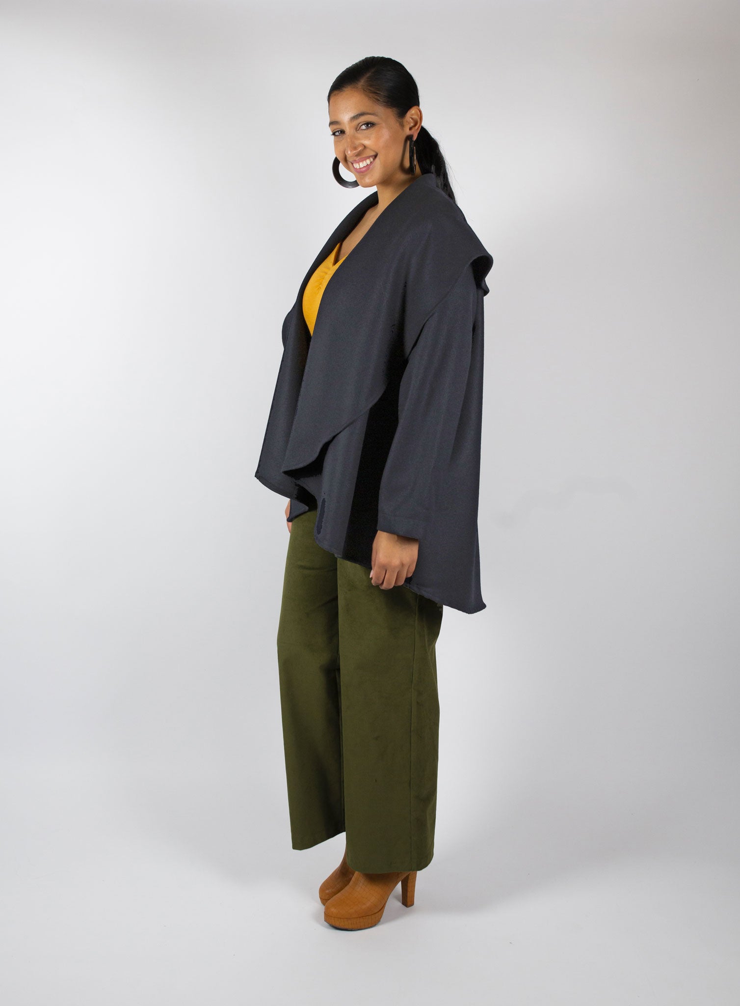 Swing High Coat - Black