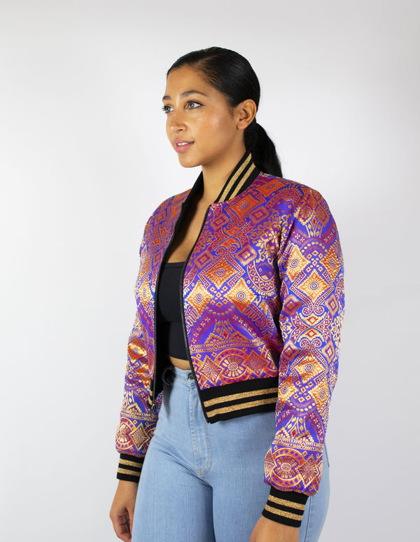 Purple Haze Reversible Bomber Jacket