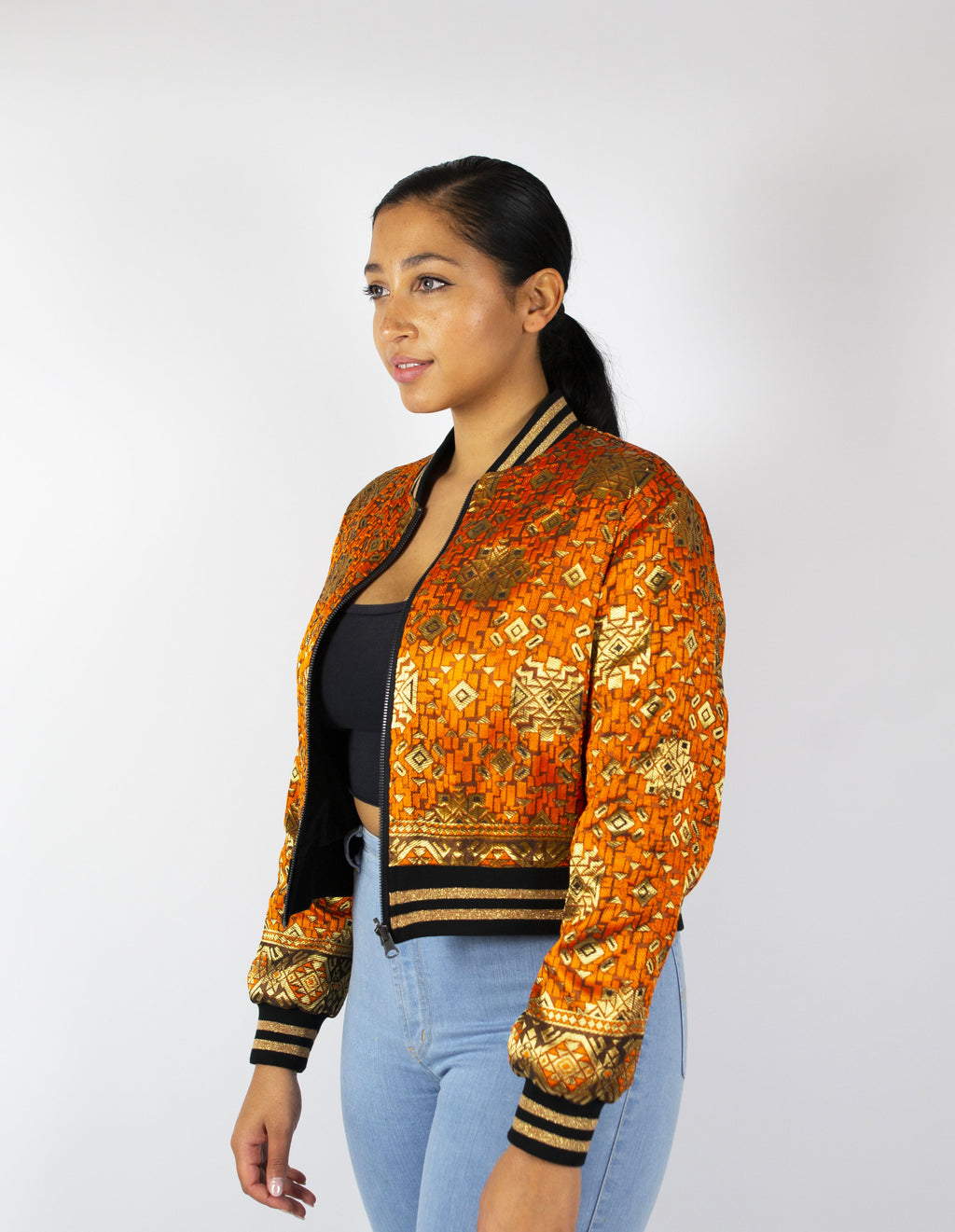 Mandarin Starbeam Reversible Bomber Jacket