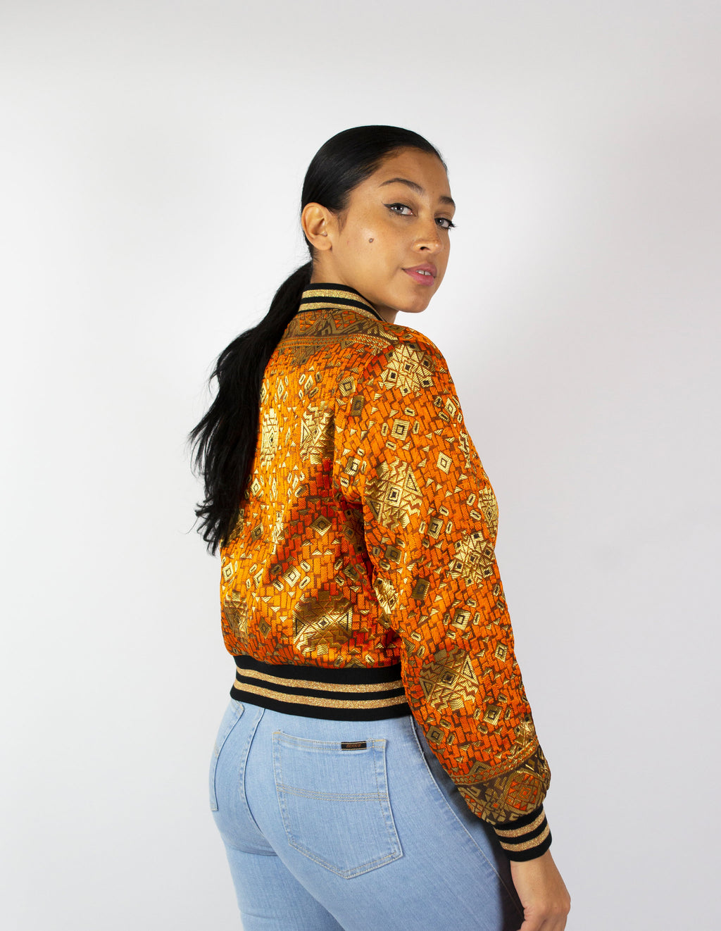Mandarin Starbeam Reversible Bomber Jacket