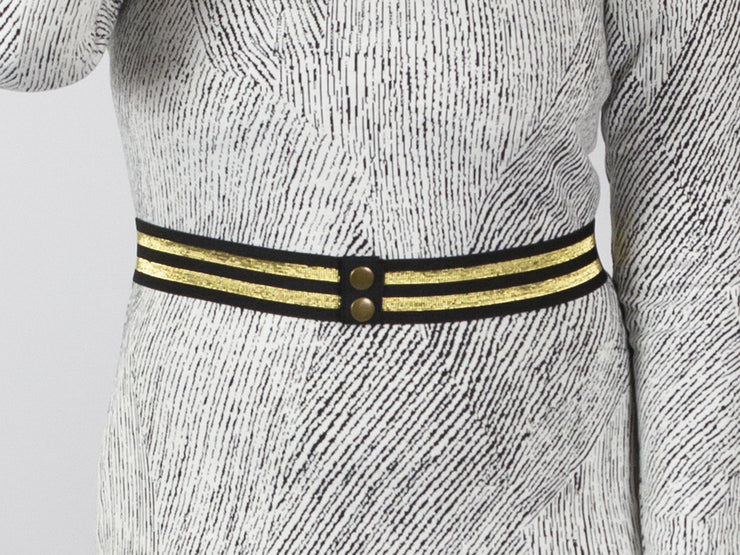 Gold Stripe Elastic Belt