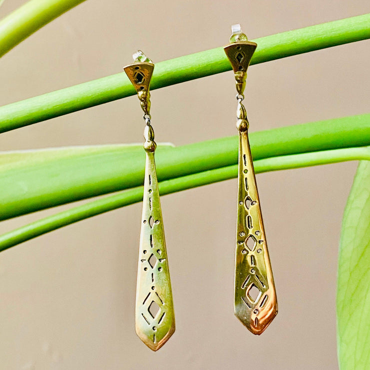 Teardrop Earring - Brass