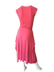 neisha, aeisha northcote pink navy cotton lycra dress cap sleeve