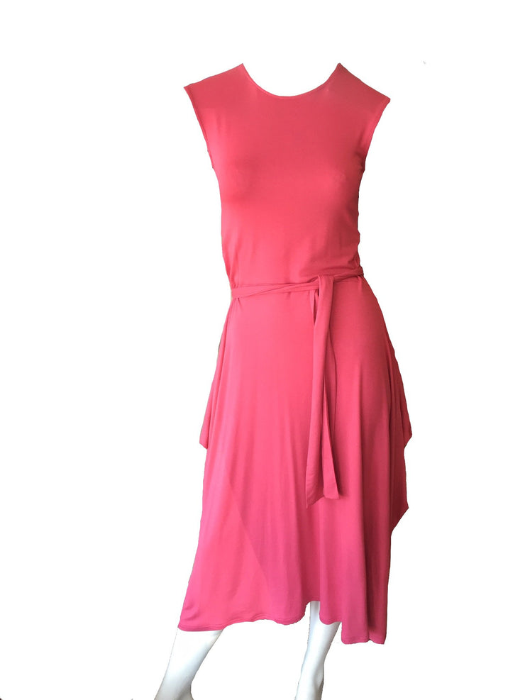 neisha, aeisha northcote pink cotton lycra dress cap sleeve
