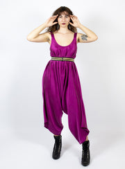 Lustfully Lounging Playsuit - Magenta Silk