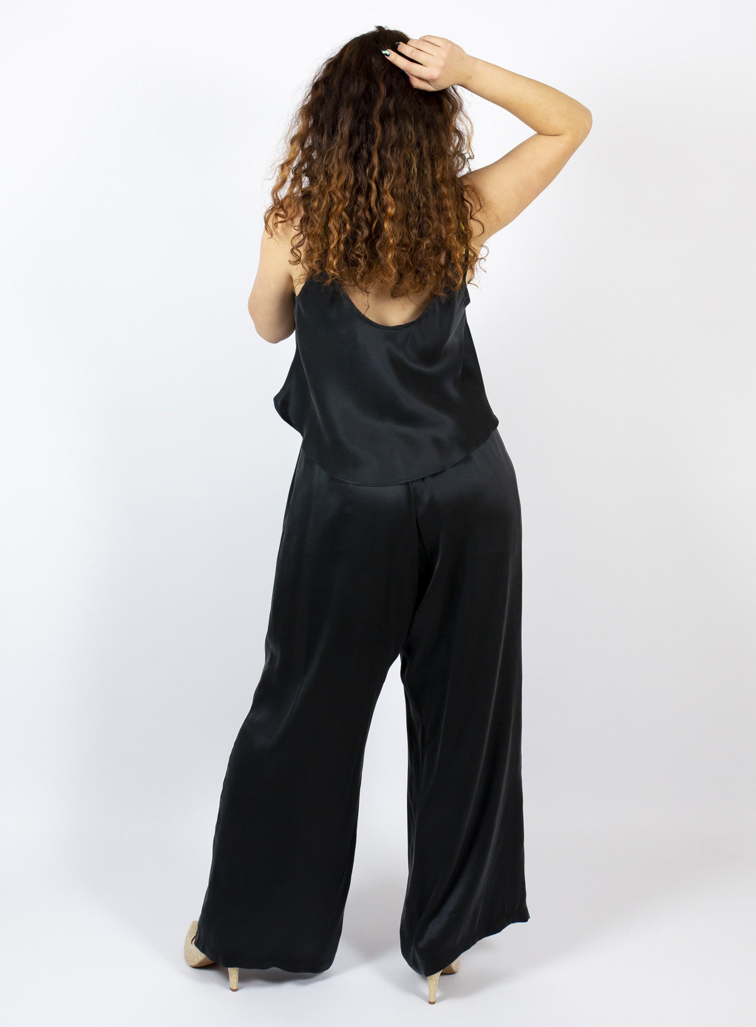 Free Flow Top -Black silk