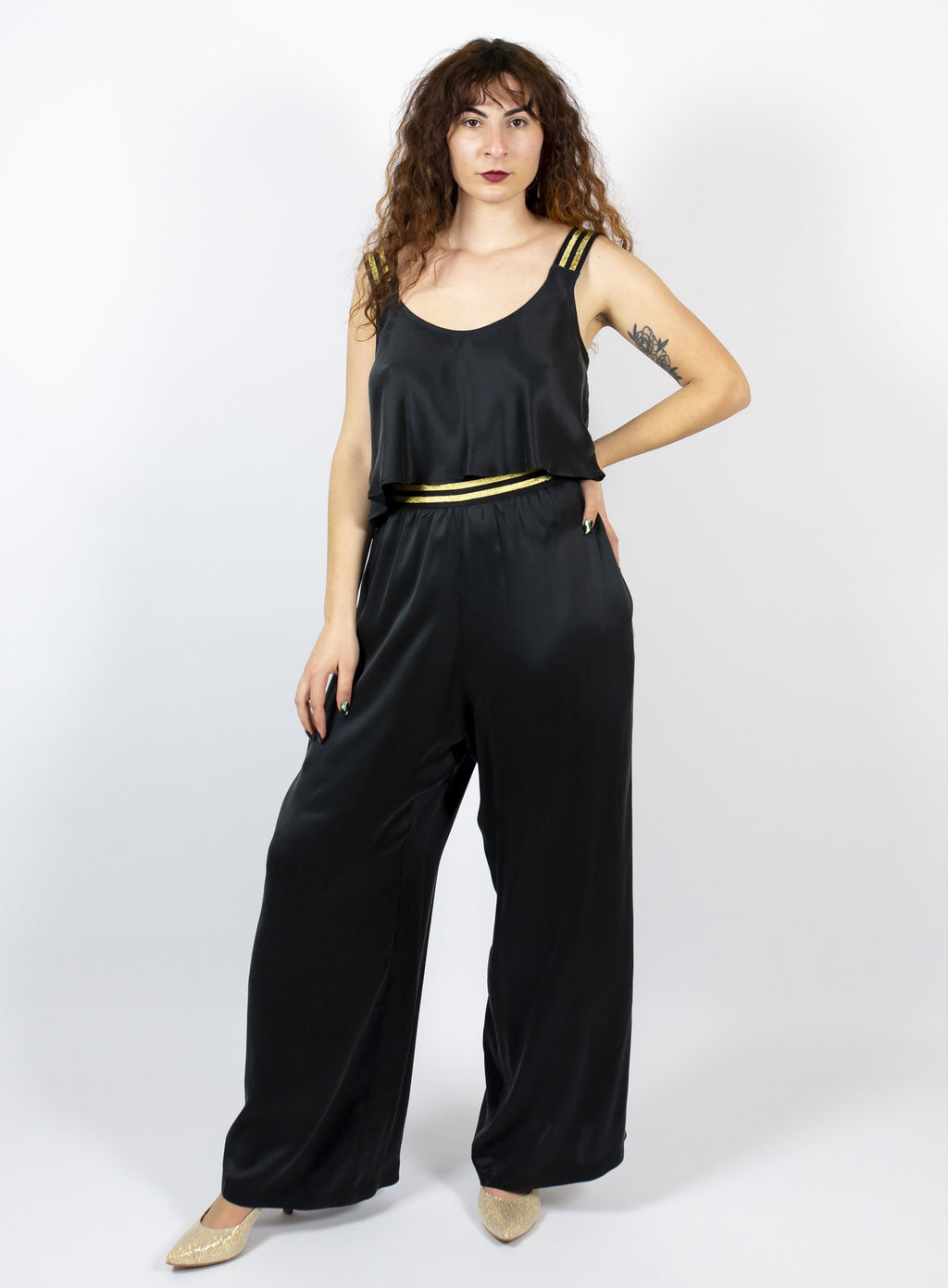 Free Flow Top -Black silk