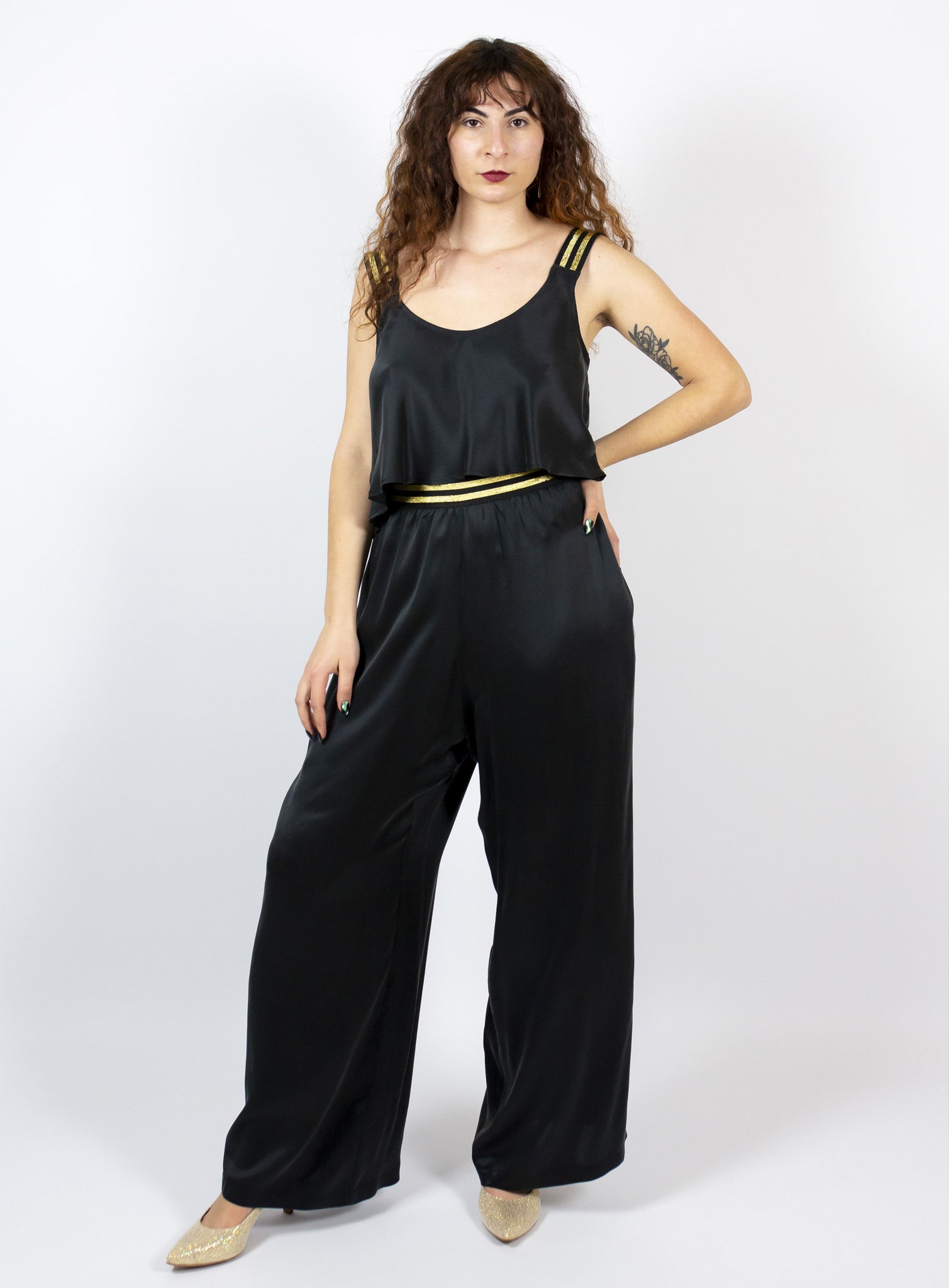 Free Flow Top -Black silk