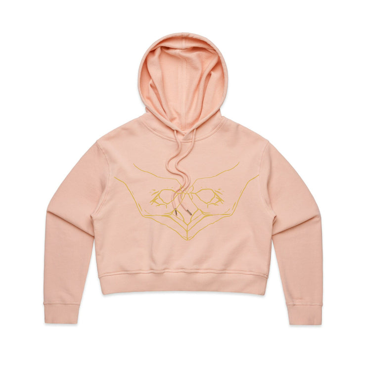 Womb Power Cropped Hoody - Blush Pink